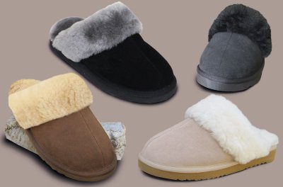 Lambskin slippers